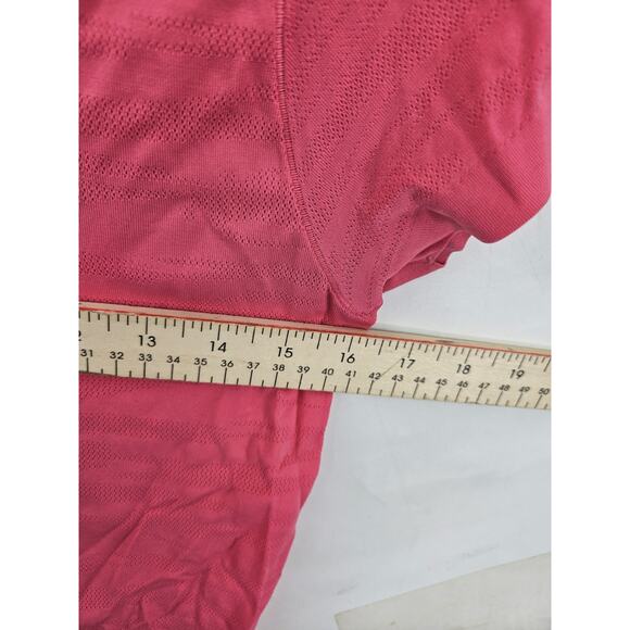 Nike Dri-Fit V Neck Short Sleeve T Shirt Pink Women’s Size M Reflective Running - Picture 3 of 4